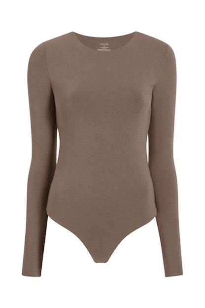 Long Sleeve Crewneck Bodysuit | Mocha