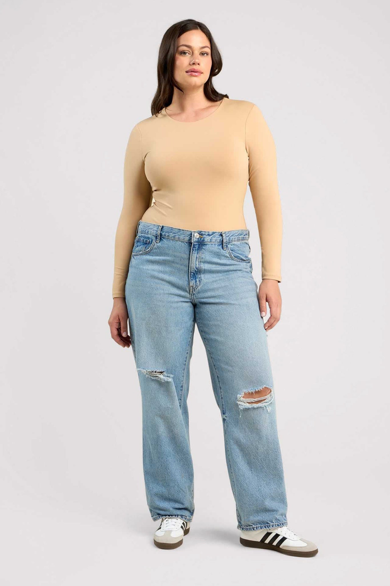 Long Sleeve Crewneck Bodysuit | Oat