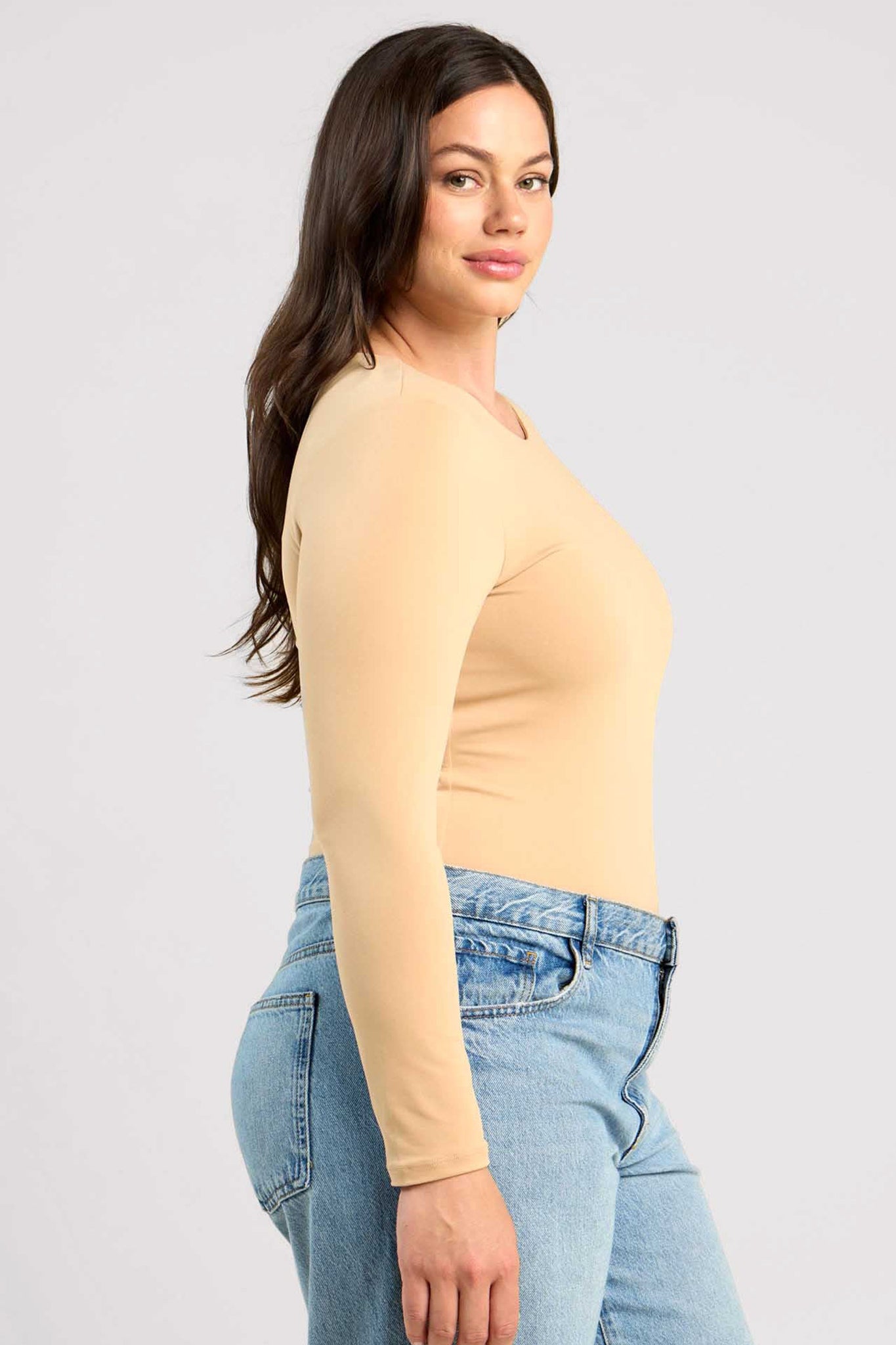 Long Sleeve Crewneck Bodysuit | Oat