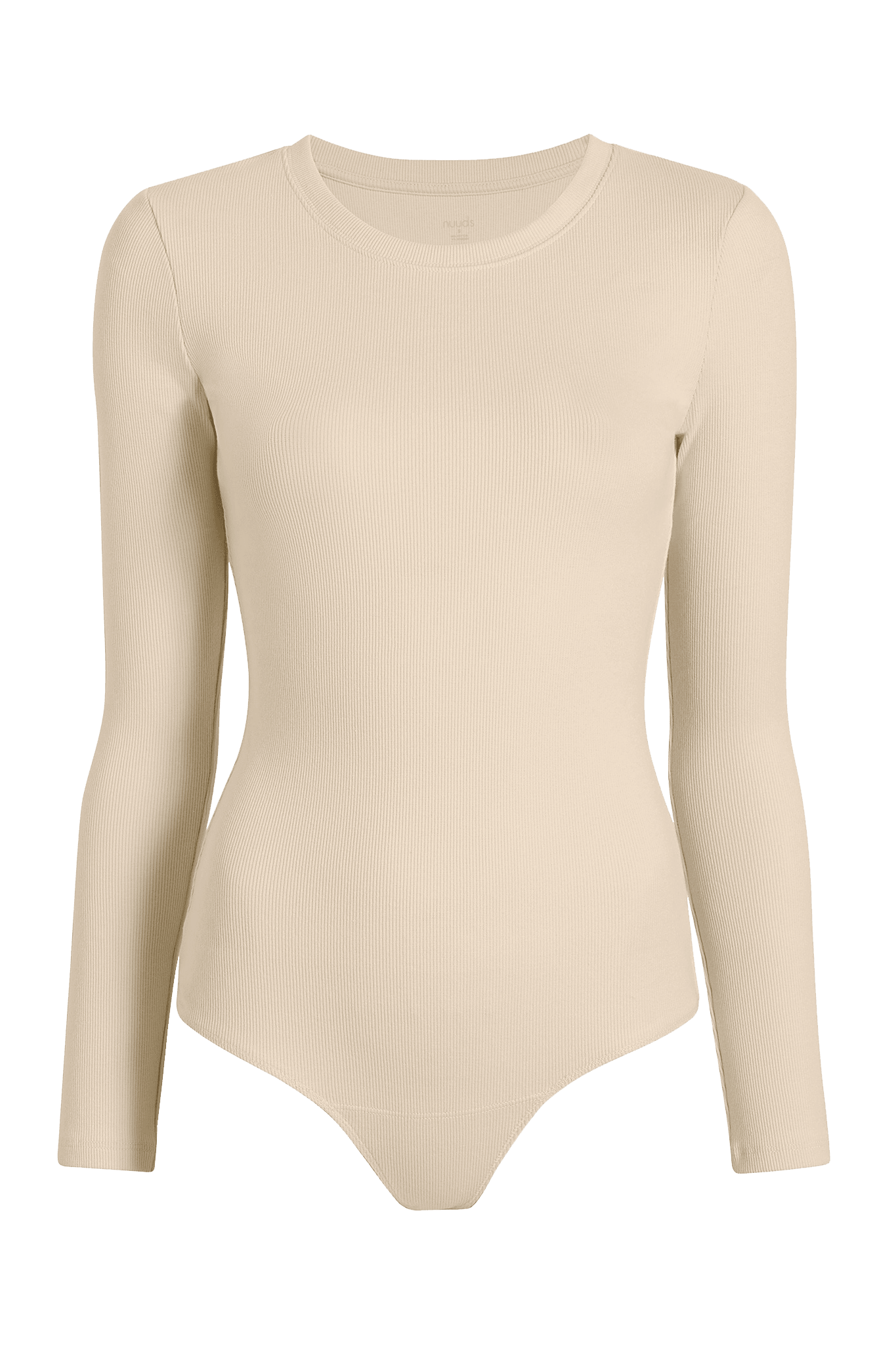 Long Sleeve Ribbed Crewneck Bodysuit | Bone