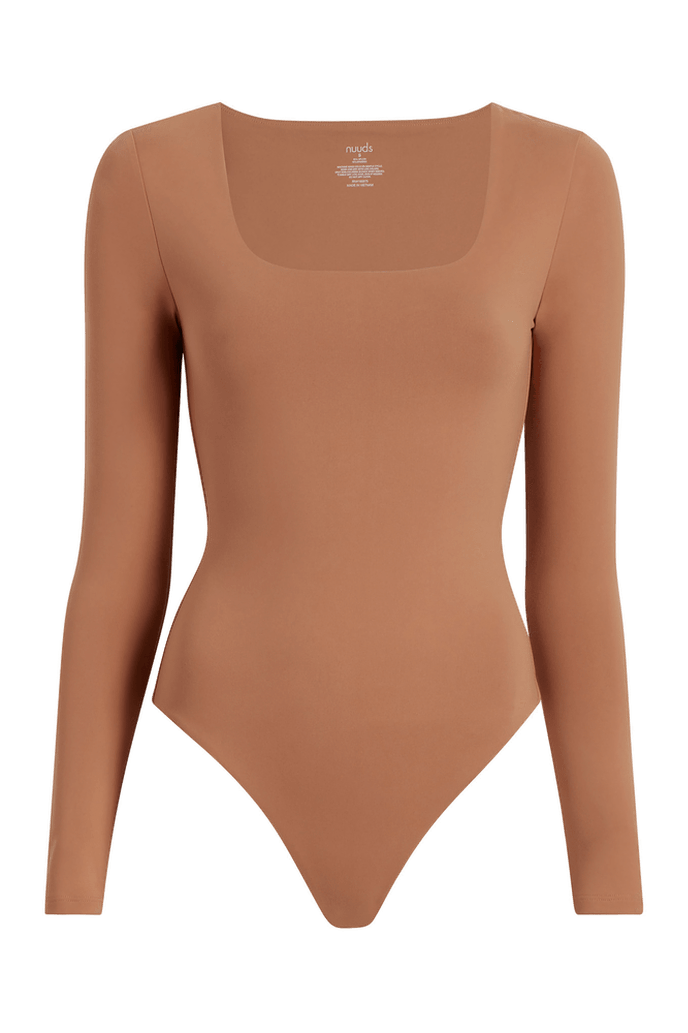Long Sleeve Square Neck Bodysuit | Clay