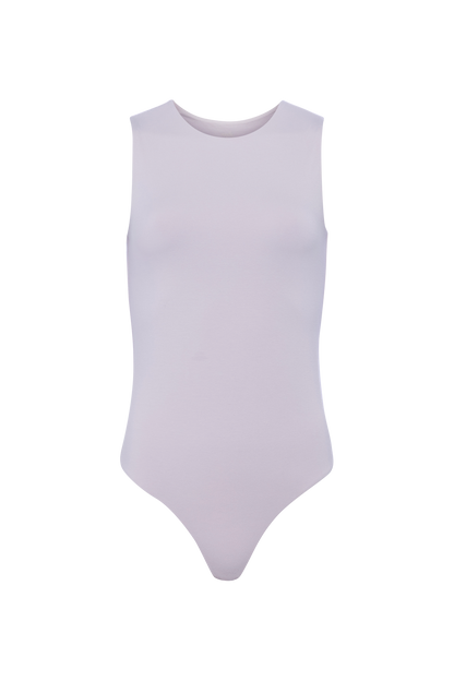 Cotton Stretch Classic Crewneck Tank Bodysuit | Lilac