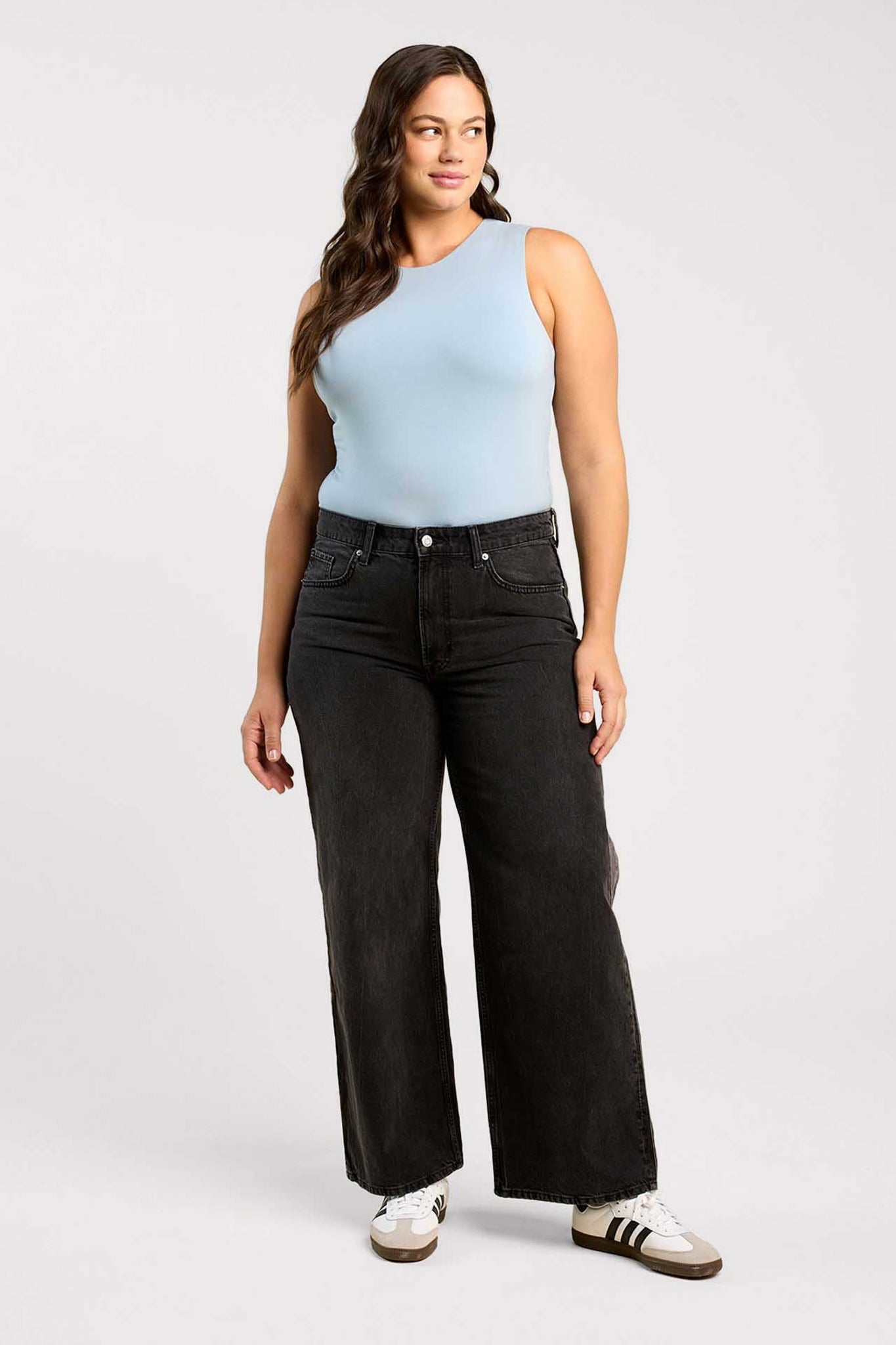 Cotton Stretch Classic Crewneck Tank Bodysuit | Mist