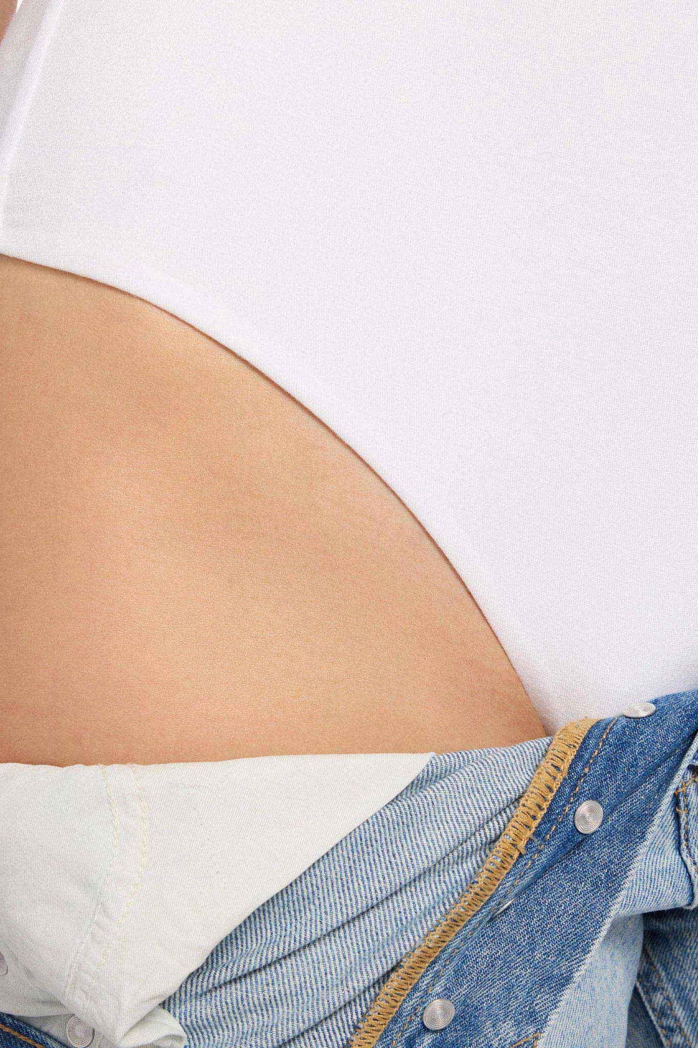 Cotton Stretch Classic Crewneck Tank Bodysuit | White