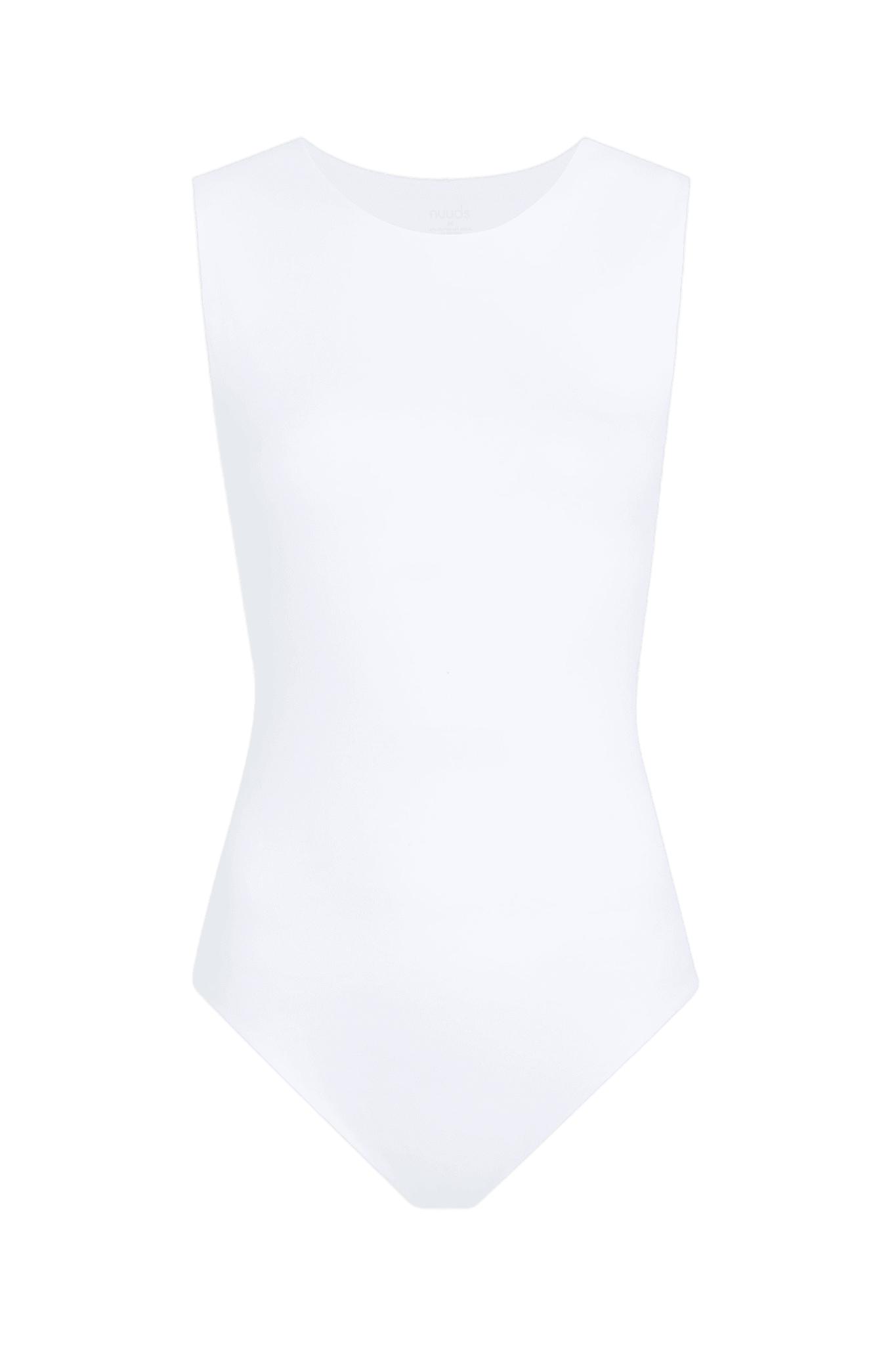 Cotton Stretch Classic Crewneck Tank Bodysuit | White
