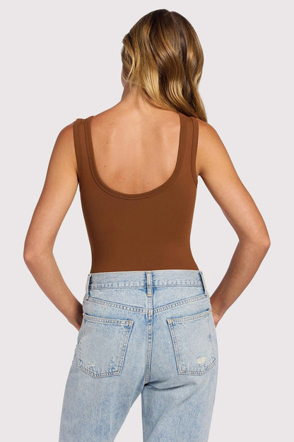 Seamless Scoop Tank Bodysuit | Chocolate