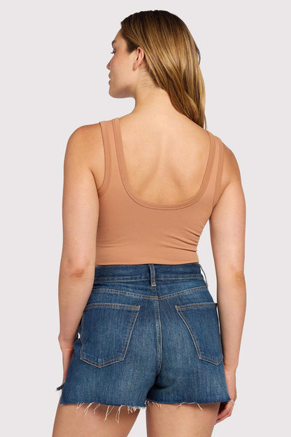 Seamless Scoop Tank Bodysuit | Clay