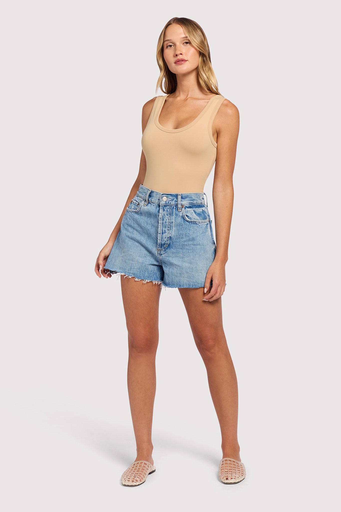 Seamless Scoop Tank Bodysuit | Oat