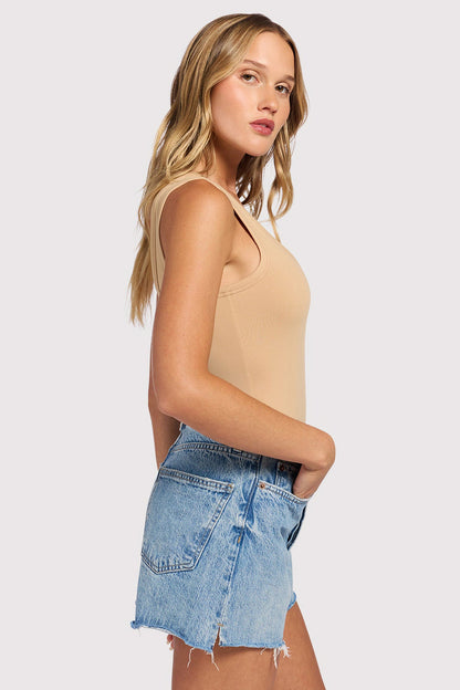 Seamless Scoop Tank Bodysuit | Oat