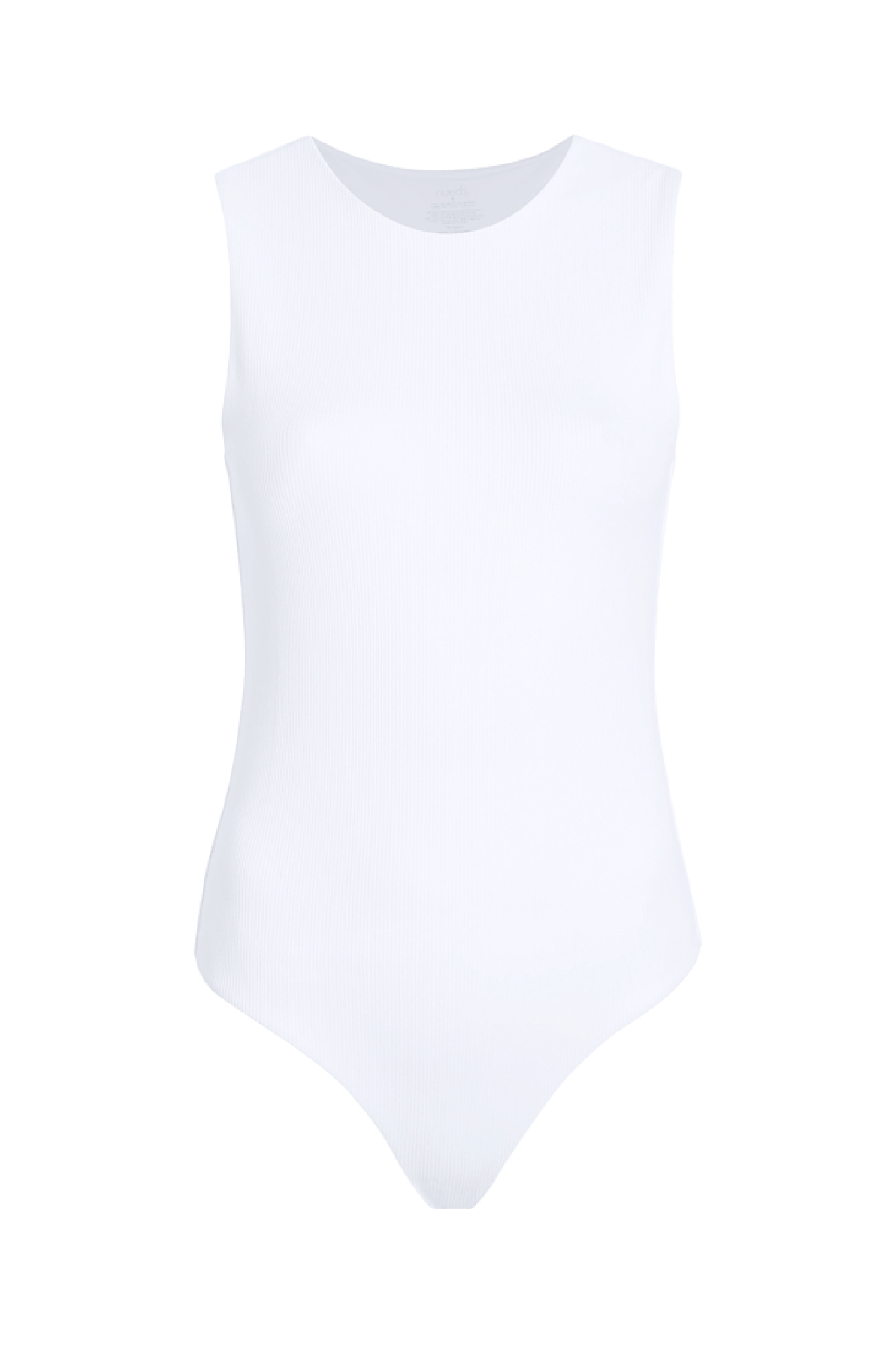 Ribbed Crewneck Tank Bodysuit | White