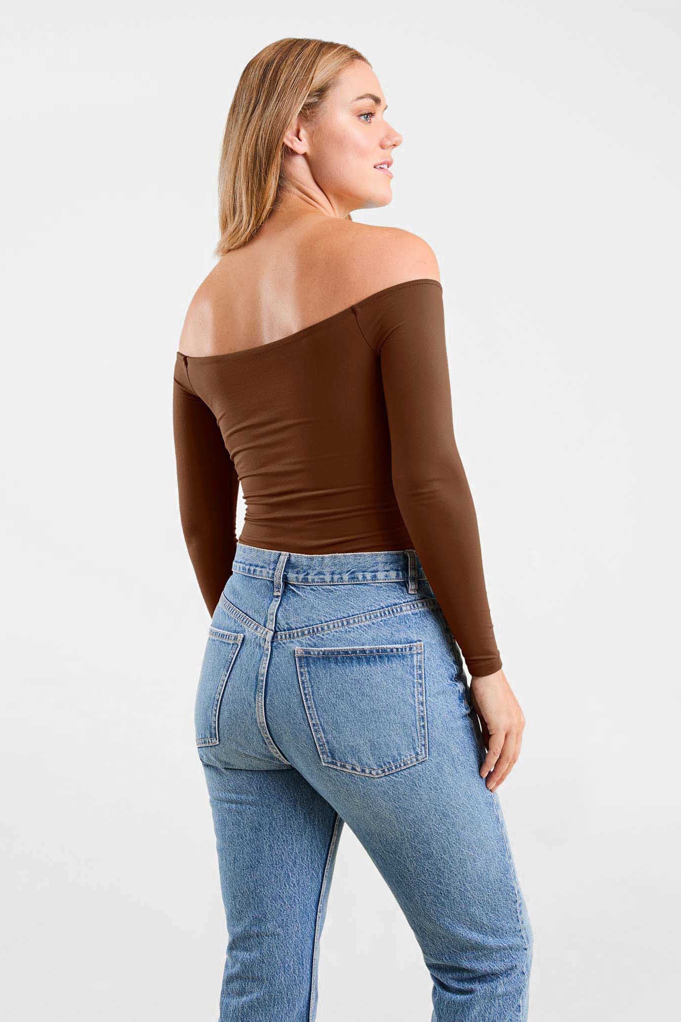 Off The Shoulder Bodysuit | Chocolate