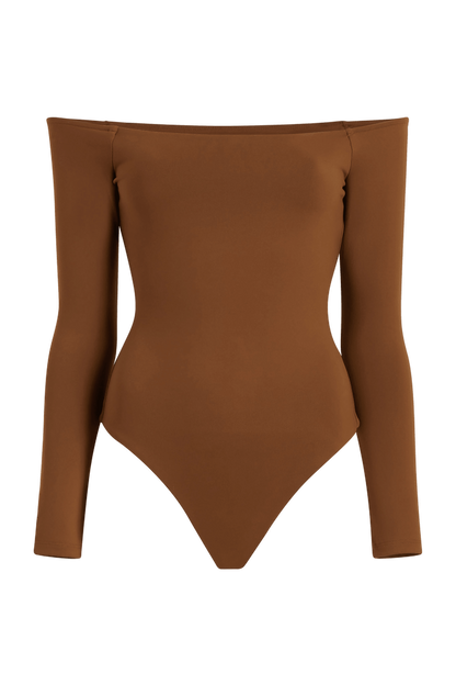 Off The Shoulder Bodysuit | Chocolate