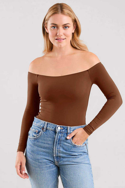 Off The Shoulder Bodysuit | Chocolate
