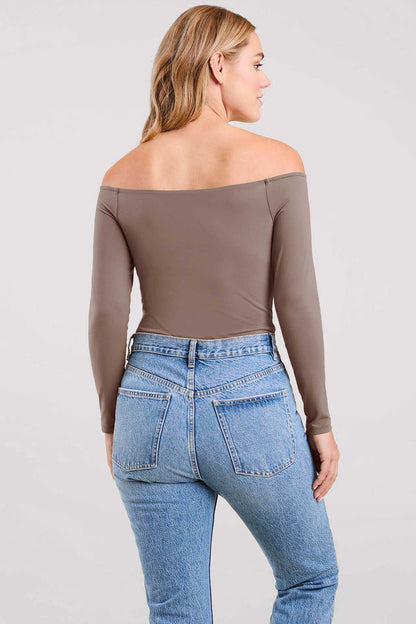 Off The Shoulder Bodysuit | Mocha