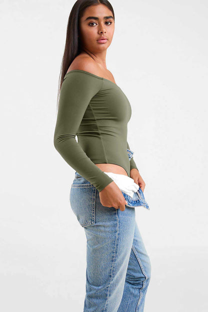 Off The Shoulder Bodysuit | Olive