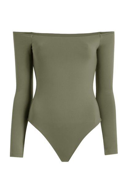 Off The Shoulder Bodysuit | Olive