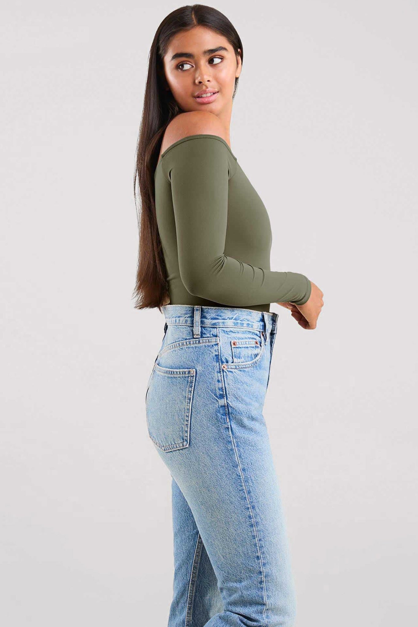 Off The Shoulder Bodysuit | Olive