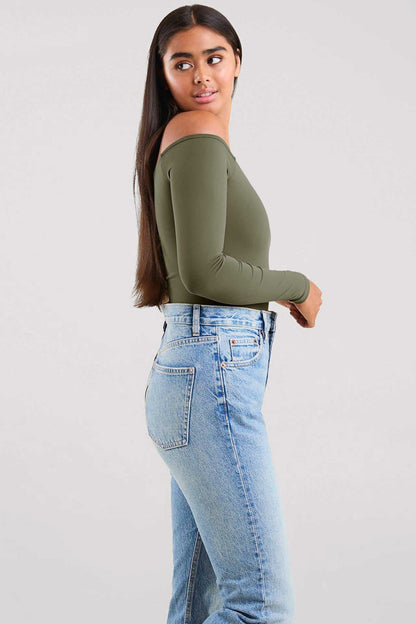 Off The Shoulder Bodysuit | Olive
