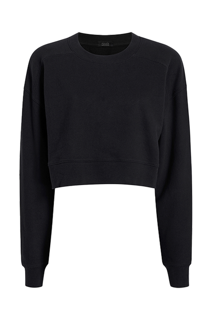 Cropped Crewneck Sweatshirt | Black
