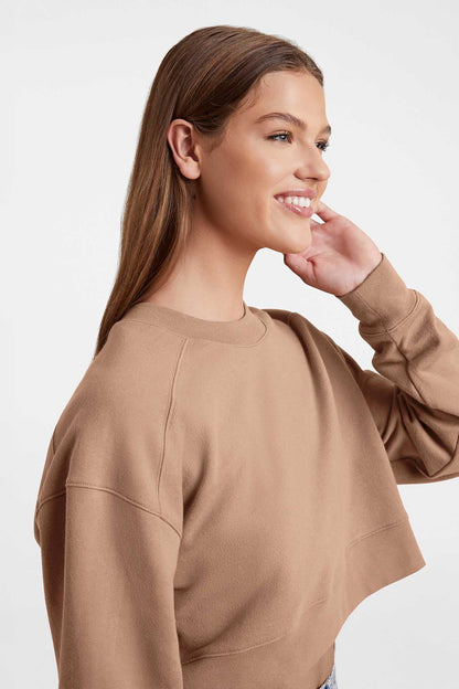 Cropped Crewneck Sweatshirt | Cinnamon