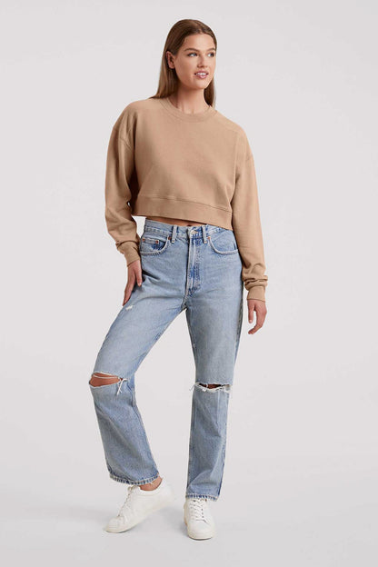Cropped Crewneck Sweatshirt | Cinnamon