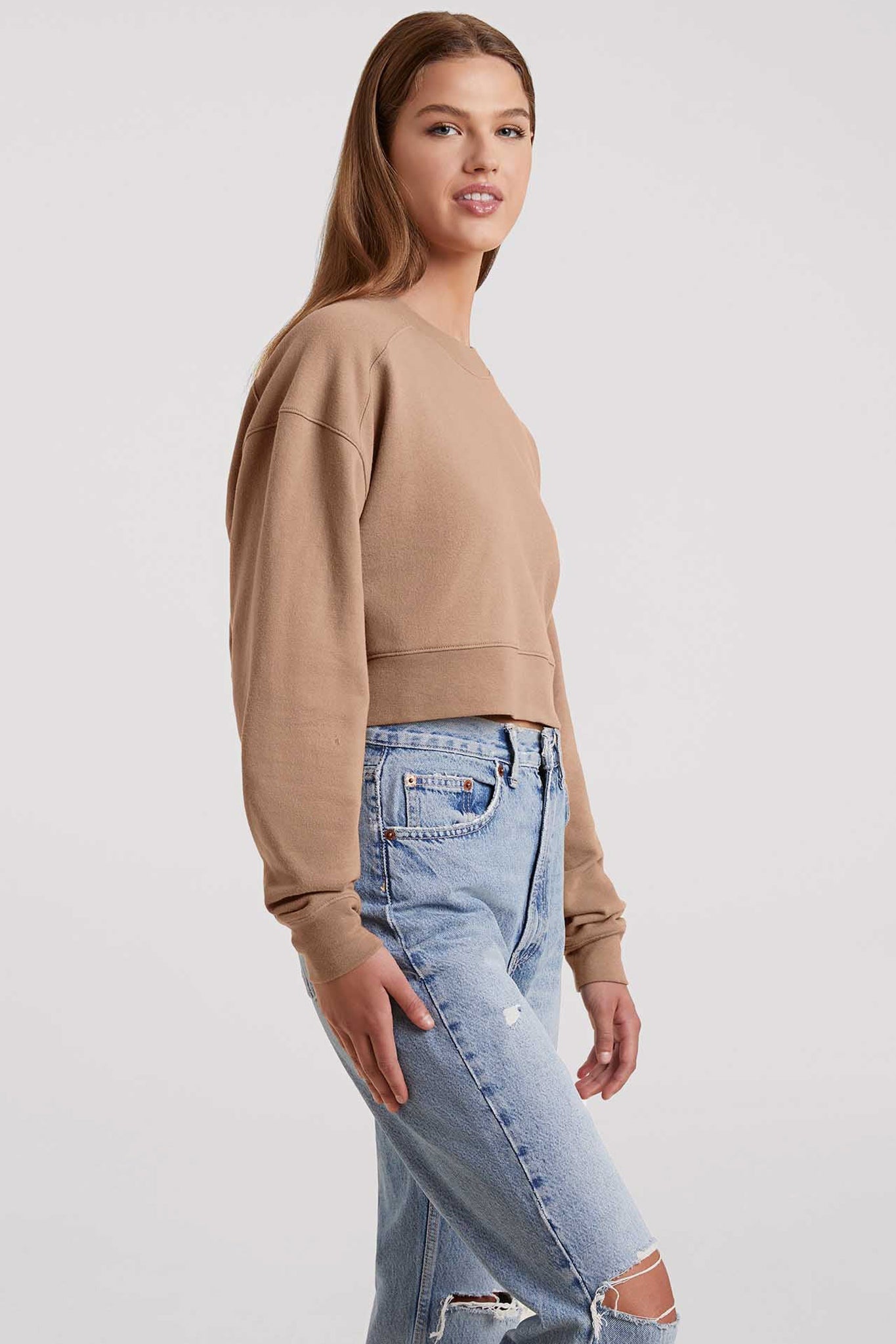 Cropped Crewneck Sweatshirt | Cinnamon