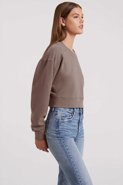 Cropped Crewneck Sweatshirt | Mocha