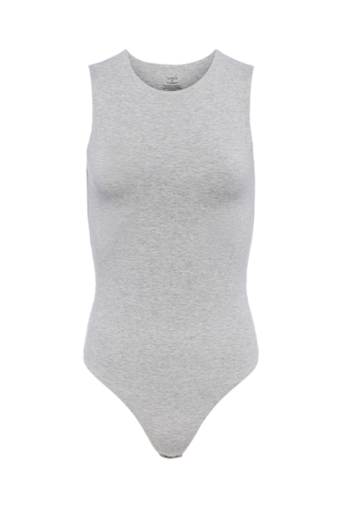 Cotton Stretch Classic Crewneck Tank Bodysuit | Heather Grey
