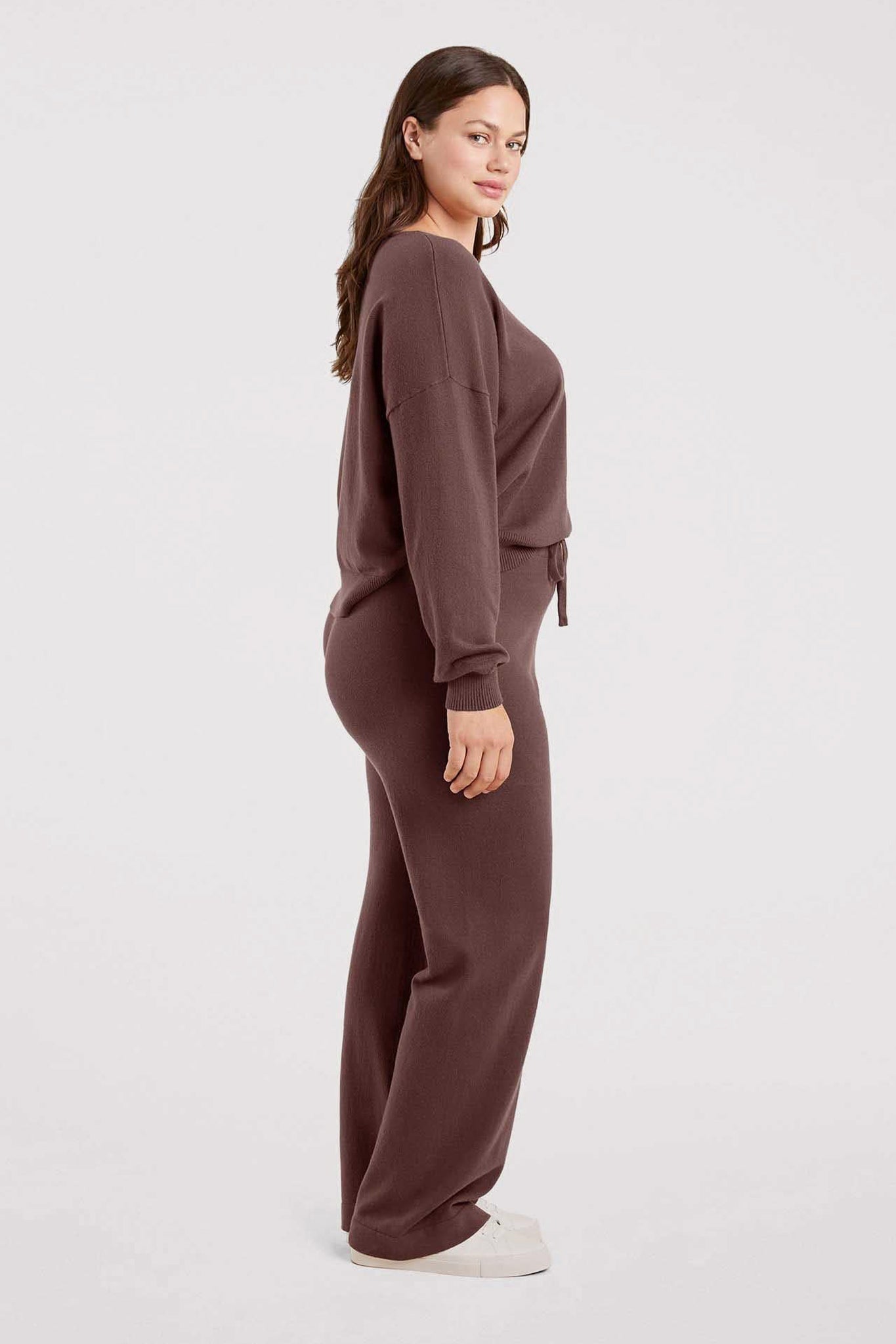 Luxe Knit Wide Leg Pant | Coffee
