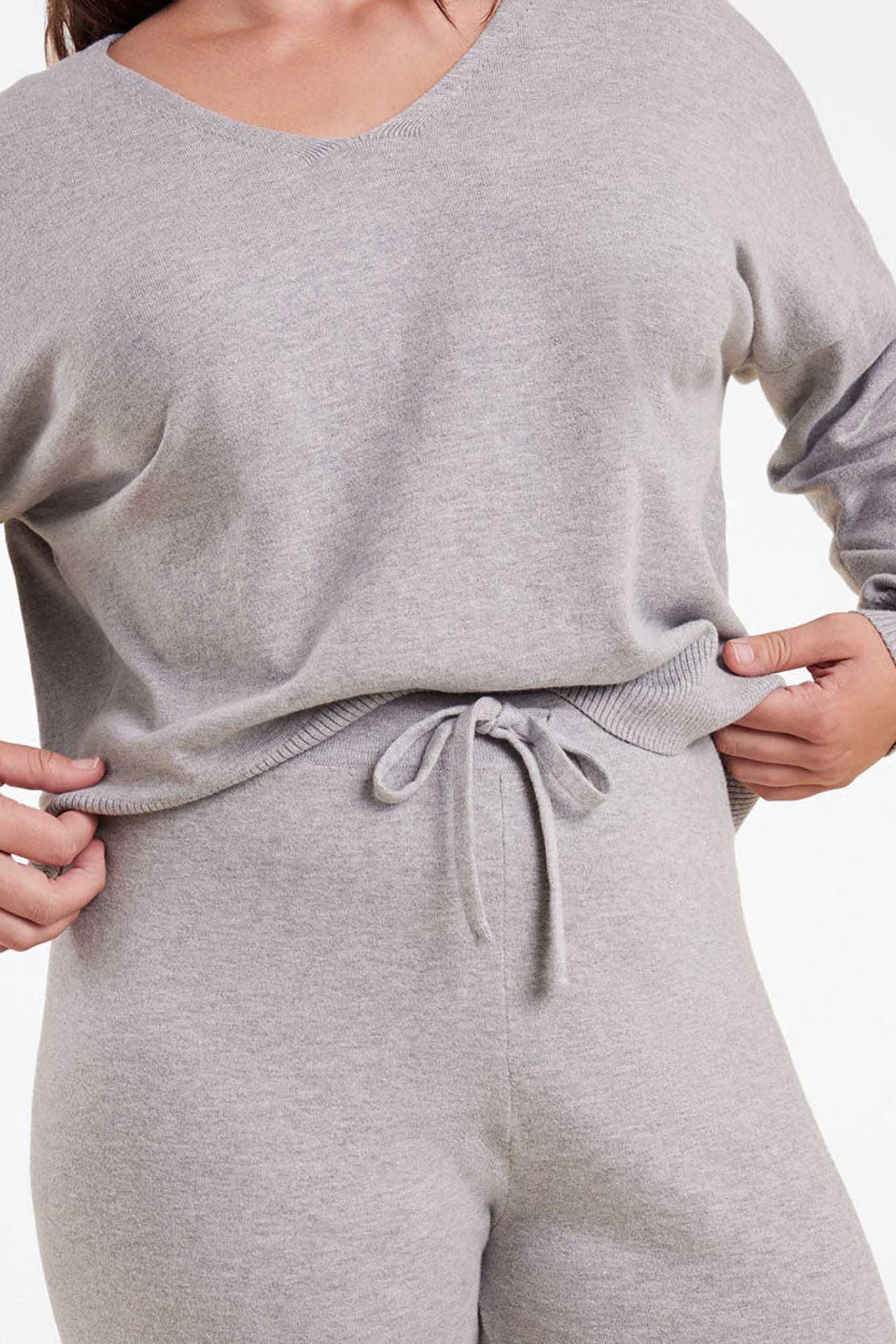 Luxe Knit Wide Leg Pant | Heather Grey