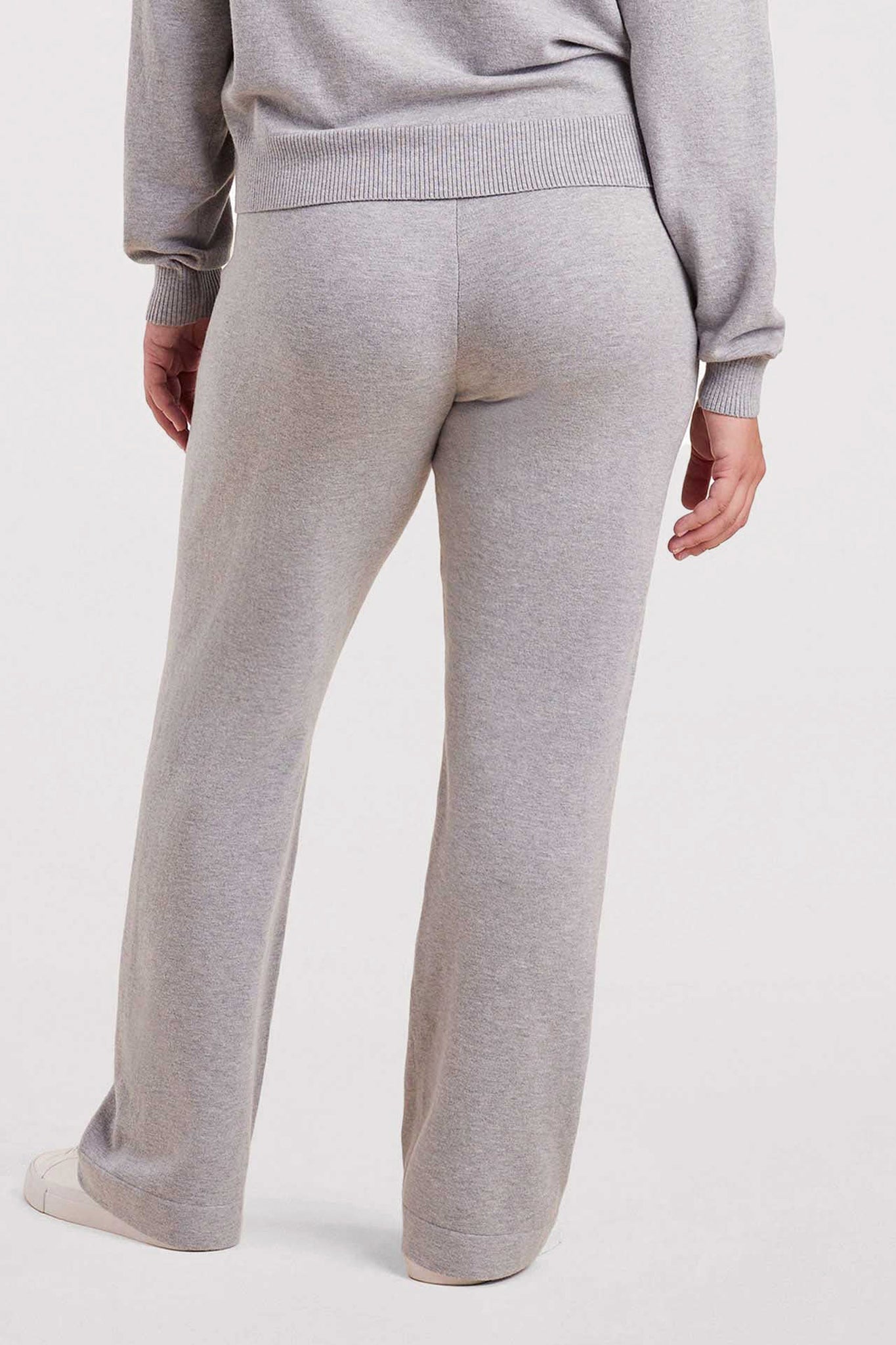 Luxe Knit Wide Leg Pant | Heather Grey