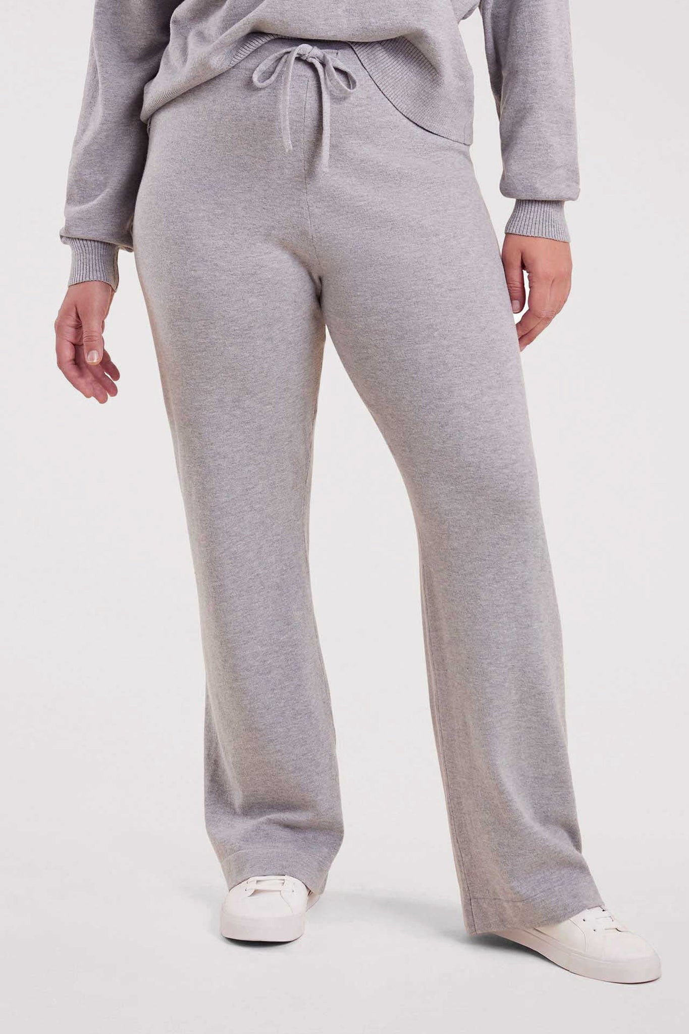 Luxe Knit Wide Leg Pant | Heather Grey