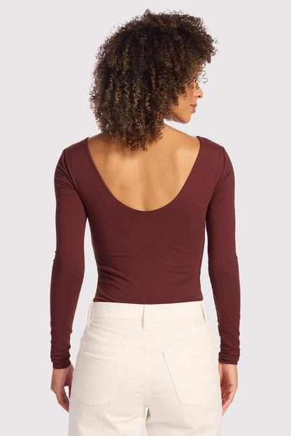 Open Back Bodysuit | Black Cherry