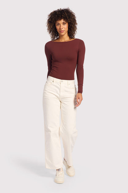 Open Back Bodysuit | Black Cherry