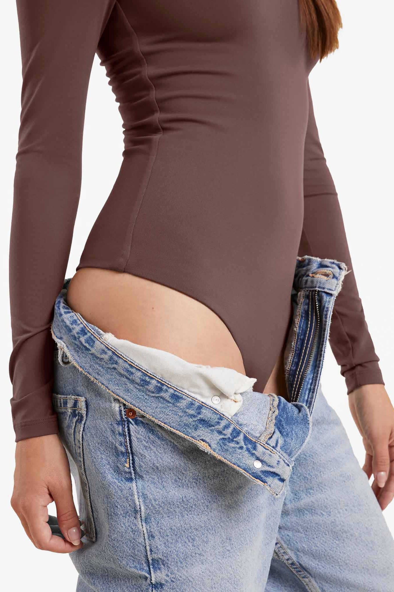 Open Back Bodysuit | Coffee