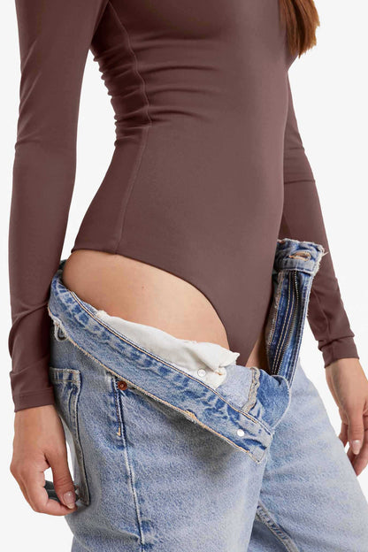 Open Back Bodysuit | Coffee