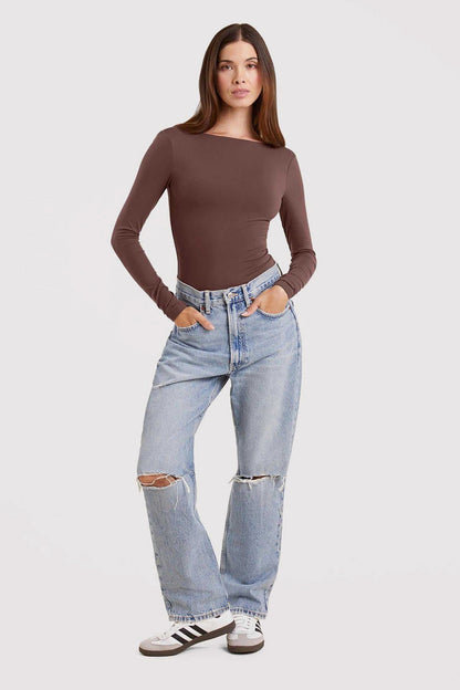 Open Back Bodysuit | Coffee
