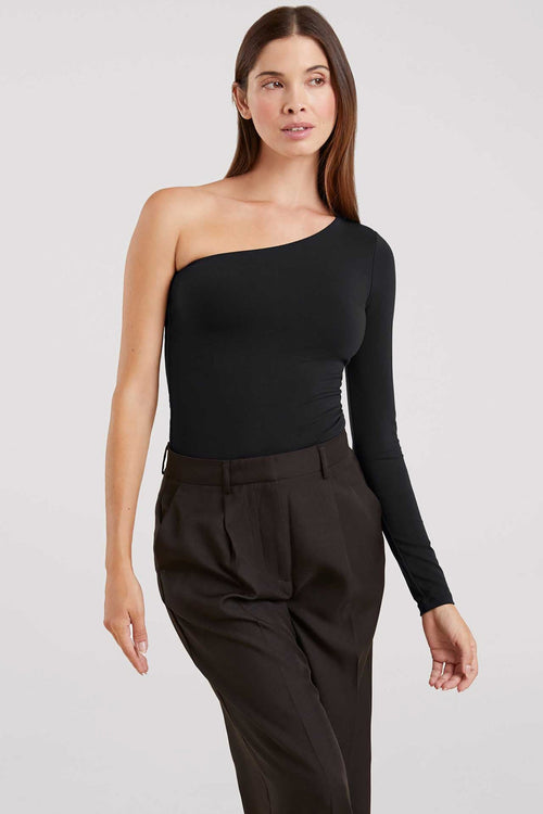 One Shoulder Bodysuit | Black