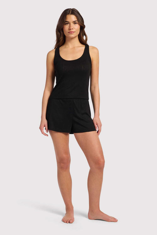 Heart Pointelle Pajama Cheeky Short