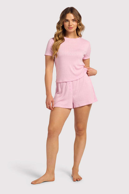 Heart Pointelle Pajama Cheeky Short | Bon Bon