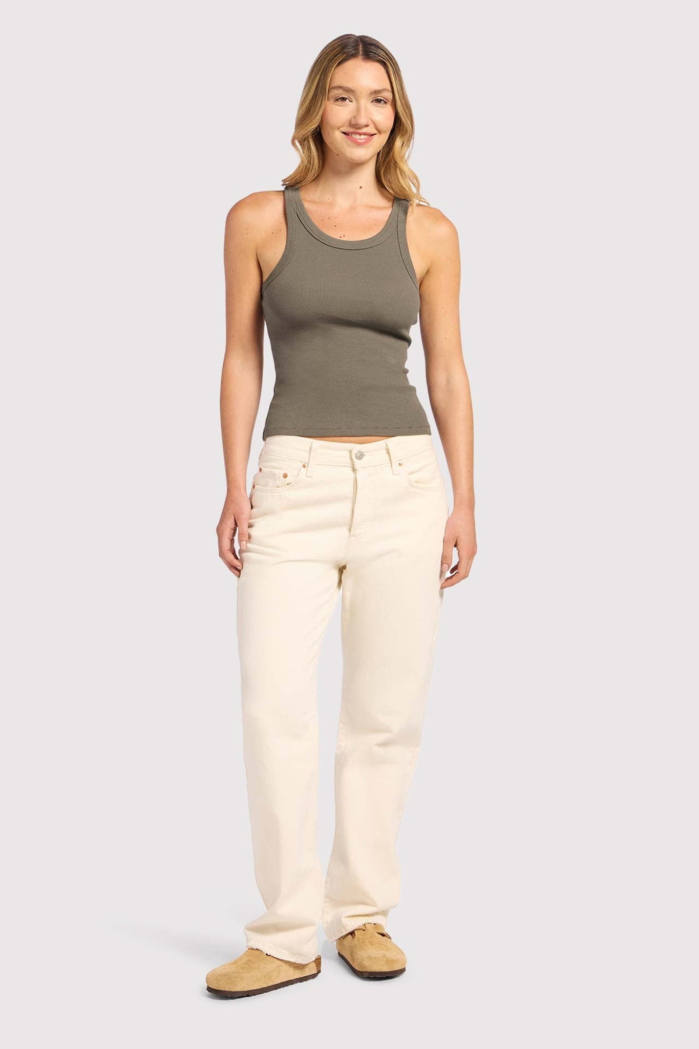 Essential Rib Tank | Mocha
