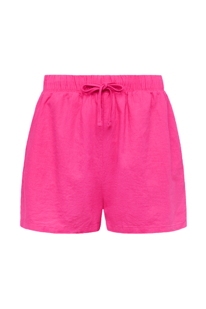 Linen Beach Short | Fuchsia