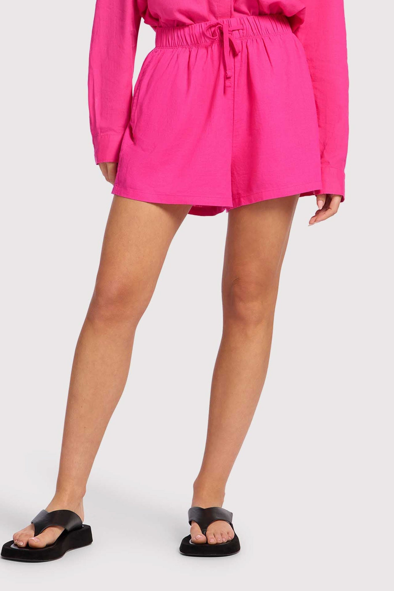 Linen Beach Short | Fuchsia