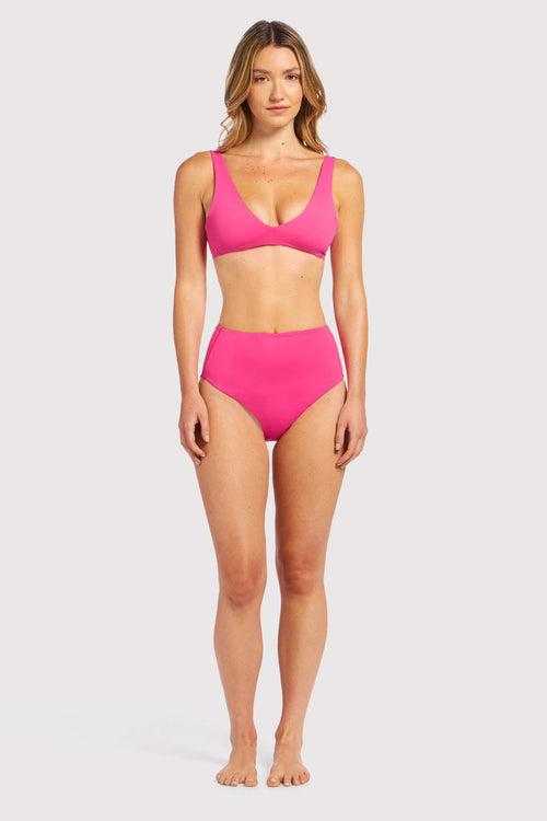 High Waist Bikini Bottom | Fuchsia