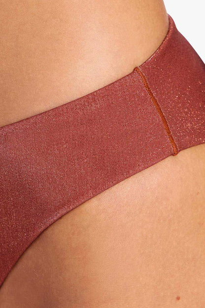 Shimmer Low Waist Bikini Bottom | Scarlet