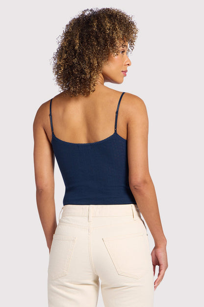 Pointelle Bodysuit | Navy