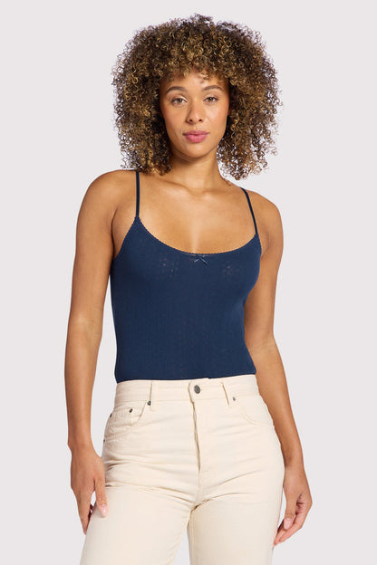 Pointelle Bodysuit | Navy