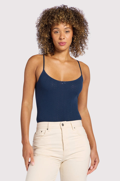 Pointelle Bodysuit | Navy