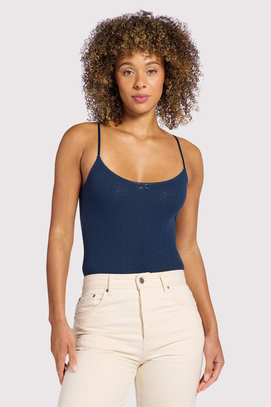 Pointelle Bodysuit | Navy