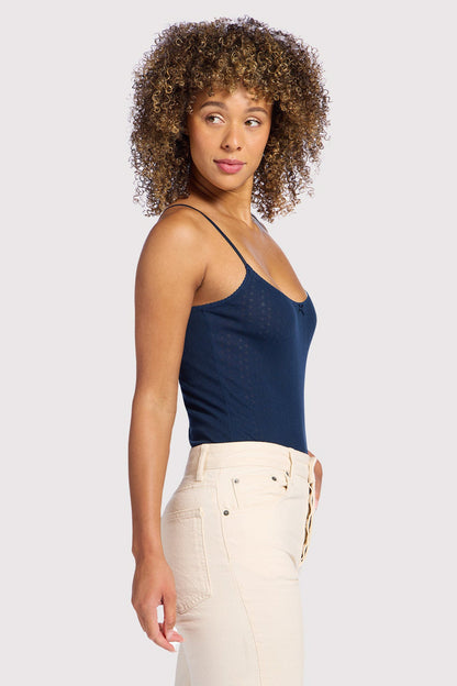 Pointelle Bodysuit | Navy